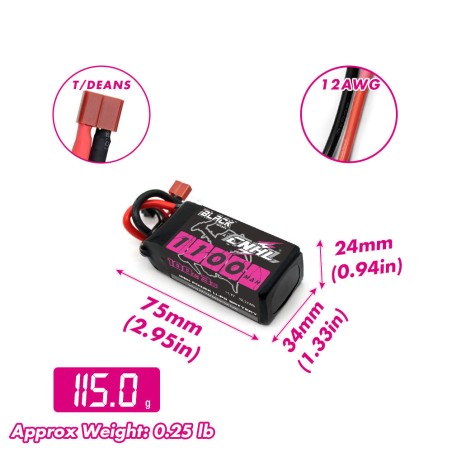 Value Edition CNHL Black Series 1100 mAh 11,1 V 3S 100C Lipo-Akku mit T/Dean-Stecker