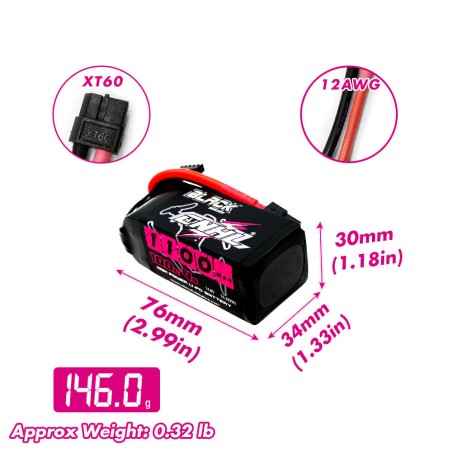 Value Edition CNHL Black Series 1100 mAh 14,8 V 4S 100C Lipo-Akku mit XT60-Stecker