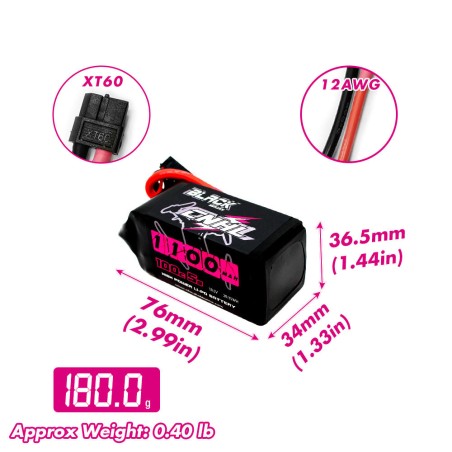 Value Edition CNHL Black Series 1100 mAh 18,5 V 5S 100C Lipo-Akku mit XT60-Stecker