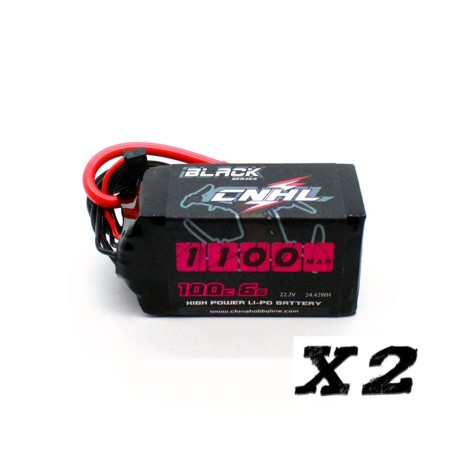 Value Edition [Combo] 2 Packungen CNHL Black Series 1100 mAh 22,2 V 6S 100 C Lipo-Akku mit XT60-Stecker