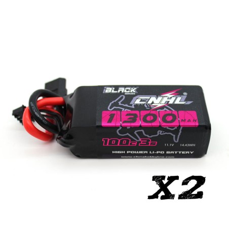 Value Edition 2 Packs CNHL Black Series 1300mAh 11.1V 3S 100C Lipo Battery with XT60 Plug-UK/CA Warehouse