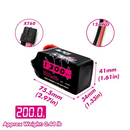 Value Edition CNHL Black Series 1300 mAh 18,5 V 5S 100C Lipo-Akku mit XT60-Stecker