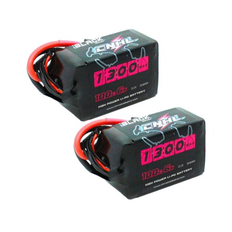 Value Edition [Kombi] 2 Packungen CNHL Black Series 1300 mAh 22,2 V 6S 100 C Lipo-Akku mit XT60-Stecker