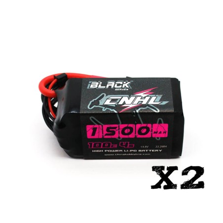 Value Edition [Kombi] 2 Packungen CNHL Black Series 1500 mAh 14,8 V 4S 100 C Lipo-Akku mit XT60-Stecker