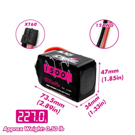 Value Edition CNHL Black Series 1500 mAh 5S 18,5 V 100 C Lipo-Akku mit XT60-Stecker