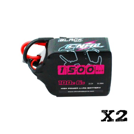 Value Edition [Combo] 2 Packungen CNHL Black Series 1500 mAh 22,2 V 6S 100 C Lipo-Akku mit XT60-Stecker