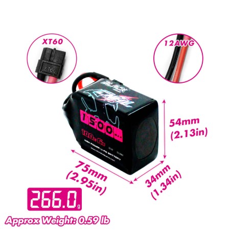 Value Edition [Combo] 2 Packungen CNHL Black Series 1500 mAh 22,2 V 6S 100 C Lipo-Akku mit XT60-Stecker