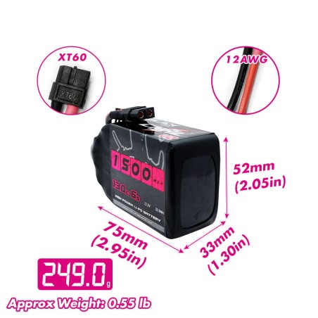 Value Edition [Combo] 2 Packungen CNHL Black Series 1500 mAh 22,2 V 6S 100 C Lipo-Akku mit XT60-Stecker