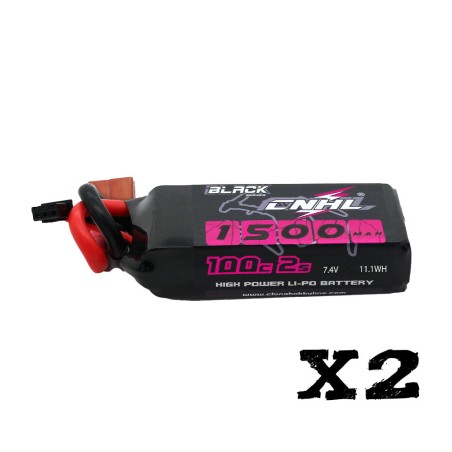 Value Edition [Combo] 2 Packungen CNHL Black Series 1500 mAh 7,4 V 2S 100 C Lipo-Akku mit T/Dean-Stecker