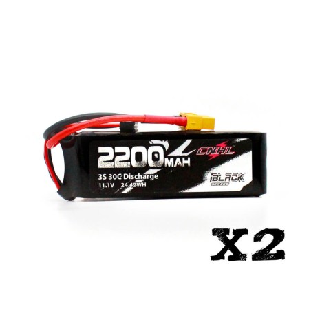 Value Edition 2 Packungen CNHL Black Series 2200 mAh 3S 11,1 V 30 C Lipo-Akku mit XT60-Stecker