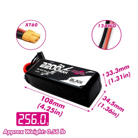 Value Edition CNHL Black Series 2200mAh 4S 14,8V 40C Lipo Akku mit XT60 Stecker