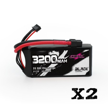 Value Edition 2 Packs CNHL Black Series 3200mAh 11.1V 30C 3S Shorty Lipo Battery with XT60 Plug-CA/UK Warehouse