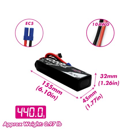 Value Edition CNHL Black Series 4000 mAh 14,8 V 4S 65C Lipo-Akku mit EC5-Stecker