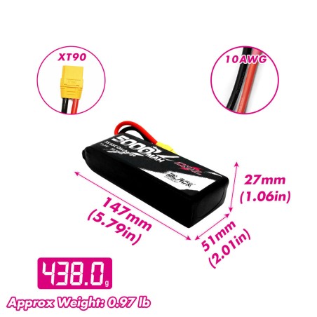 Value Edition CNHL Black Series 5000 mAh 11,1 V 3S 65C Lipo-Akku mit XT90-Stecker