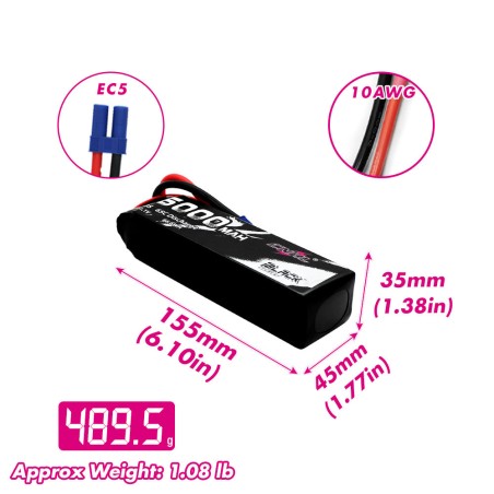 Value Edition CNHL Black Series 6000 mAh 11,1 V 3S 65C Lipo-Akku mit EC5-Stecker