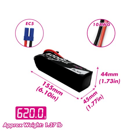 Value Edition CNHL Black Series 6000 mAh 14,8 V 4S 65C Lipo-Akku mit EC5-Stecker