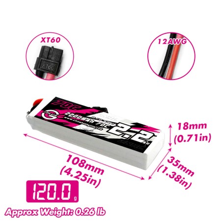 Value Edition CNHL G+Plus 2200 mAh 7,4 V 2S 70C Lipo-Akku mit XT60-Stecker