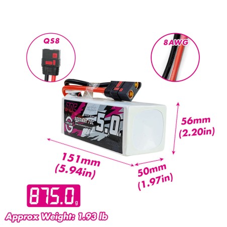 Value Edition CNHL G+Plus 5000 mAh 22,2 V 6S 70C Lipo-Akku mit XT90-Stecker