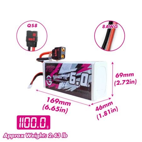 Value Edition CNHL G+Plus 5000 mAh 22,2 V 6S 70C Lipo-Akku mit XT90-Stecker