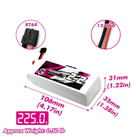 Value Edition CNHL G+Plus 2200 mAh 11,1 V 3S 70C Lipo-Akku mit XT60-Stecker