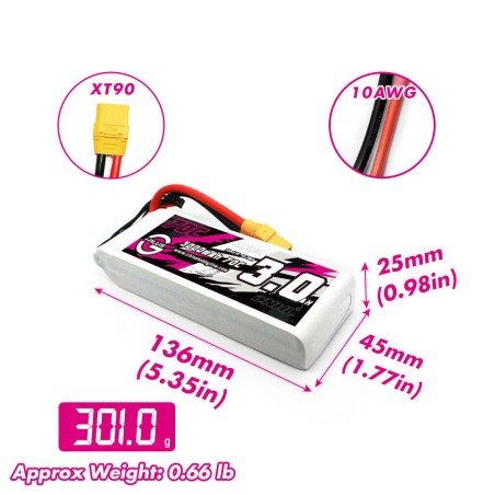 Value Edition CNHL G+Plus 3000 mAh 11,1 V 3S 70C Lipo-Akku mit XT90-Stecker