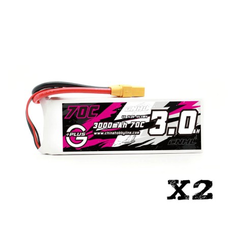 Value Edition [Combo] 2 Packungen CNHL G+plus 3000 mAh 14,8 V 4s 70c Lipo-Akku mit XT90-Stecker – UK/CA-Lager