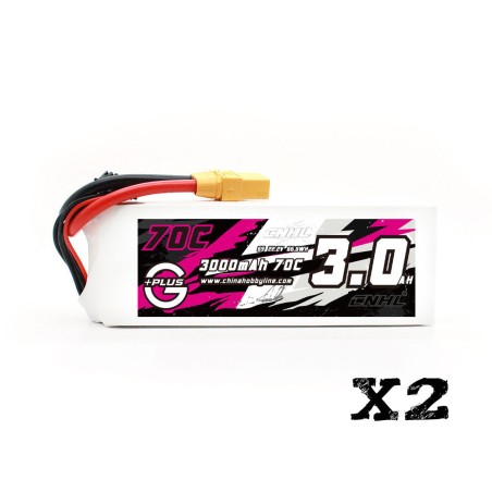 Value Edition [Kombi] 2 Packungen CNHL G+Plus 3000 mAh 22,2 V 6S 70C Lipo-Akku mit XT90-Stecker