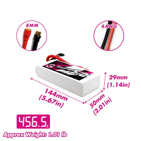 Value Edition CNHL G+Plus 5000 mAh 11,1 V 3S 70C Lipo-Akku mit 8,0 mm Rundstecker