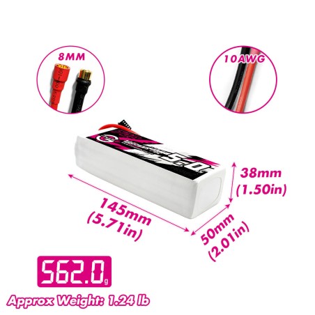 Value Edition CNHL G+Plus 5000 mAh 14,8 V 4S 70C Lipo-Akku mit 8,0 mm Rundstecker