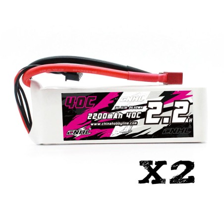 Value Edition 2 Packungen CNHL 2200 mAh 11,1 V 3S 40C Lipo-Akku mit T/Dean-Stecker – UK-Lager