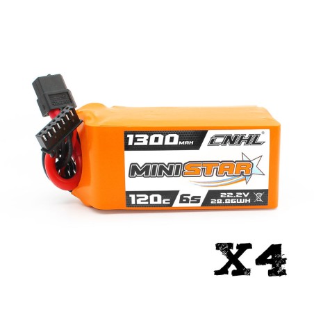 Value Edition 4 Packungen CNHL MiniStar 1300 mAh 22,2 V 6S 120 C Lipo-Akku mit XT60-Stecker – UK Warehouse