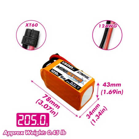 Value Edition CNHL MiniStar 1300 mAh 18,5 V 5S 120C Lipo-Akku mit XT60-Stecker