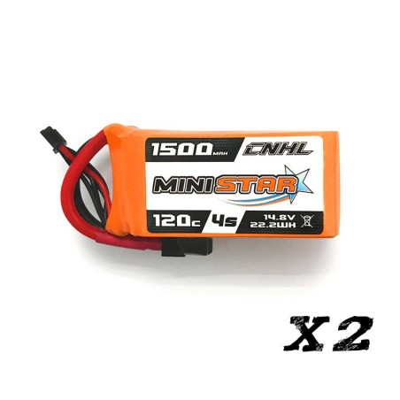 Value Edition [Combo] 2 Packungen CNHL MiniStar 1500 mAh 14,8 V 4S 120 C Lipo-Akku mit XT60-Stecker