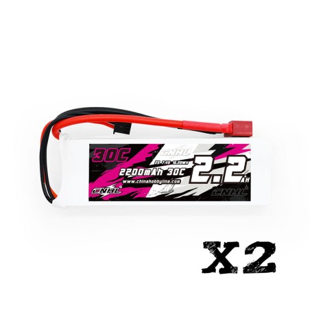 Value Edition 2 Packs CNHL 2200mAh 7.4V 2S 30C Lipo Battery with T/Dean Plug