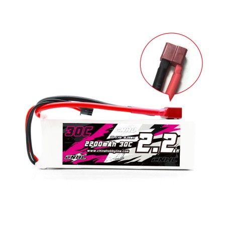 Value Edition 2 Packs CNHL 2200mAh 7.4V 2S 30C Lipo Battery with T/Dean Plug