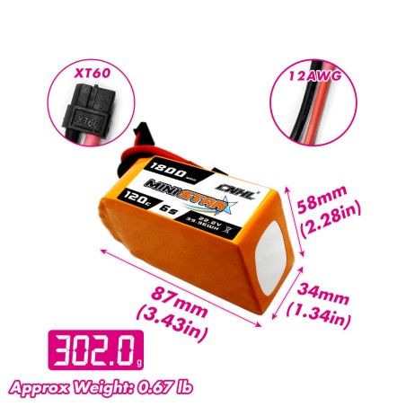 Value Edition CNHL MiniStar 1800 mAh 22,2 V 6S 120 C (max. 200 C) Lipo-Akku mit XT60-Stecker