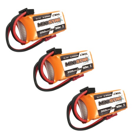 Value Edition 3 Packungen CNHL MiniStar 350 mAh 11,1 V 3S 30C Lipo-Akku mit JST