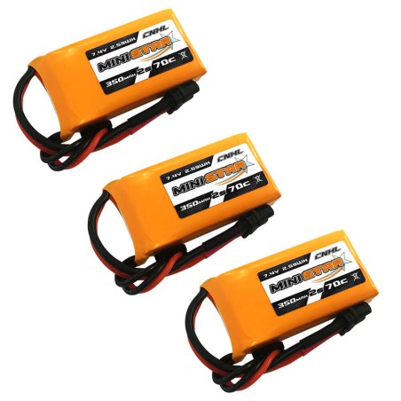 Value Edition 3 Packungen CNHL MiniStar 350 mAh 7,4 V 2S 70C Lipo-Akku mit XT30U