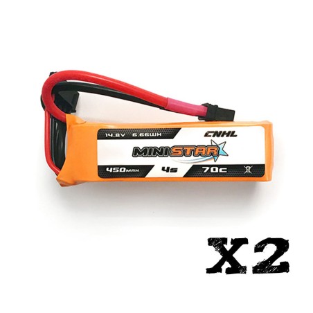 Value Edition [Kombi] 2 Packungen CNHL MiniStar 450 mAh 14,8 V 4S 70C Lipo-Akku mit XT30U