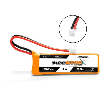 Value Edition 4 Packungen CNHL MiniStar 450 mAh 3,7 V 1S 70C Lipo-Akku mit PH2.0