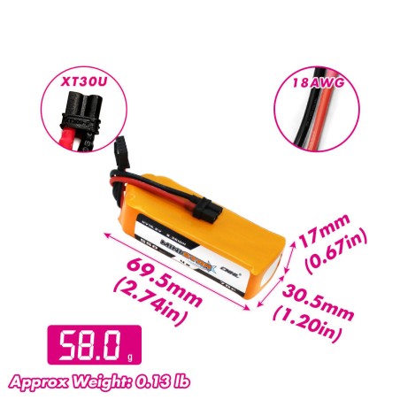 Value Edition 12 Packungen CNHL MiniStar HV 550 mAh 15,2 V 4S 70C Lipo-Akku mit XT30U-UK Warehouse