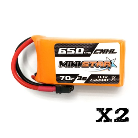 Value Edition [Kombi] 2 Packungen CNHL MiniStar 650 mAh 11,1 V 3S 70C Lipo-Akku mit XT30U