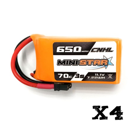 Value Edition [Kombi] 4 Packungen CNHL Ministar 650 mAh 11,1 V 3s 70c Lipo-Akku mit XT30U – UK-Lager