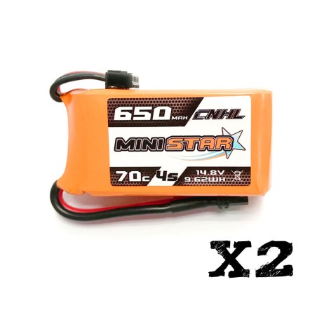 Value Edition [Kombi] 2 Packungen CNHL MiniStar 650 mAh 14,8 V 4S 70C Lipo-Akku mit XT30U