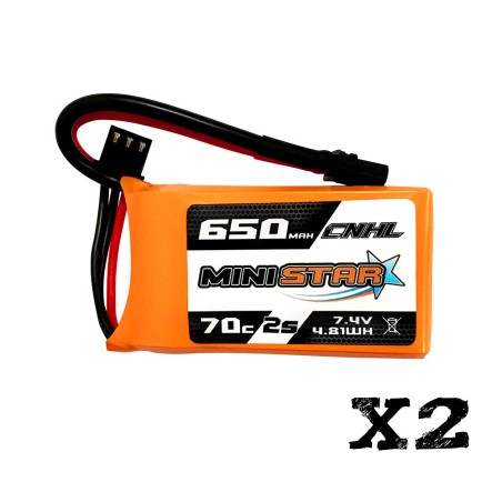 Value Edition 2 Packungen CNHL MiniStar 650 mAh 7,4 V 2S 70C Lipo-Akku mit XT30U