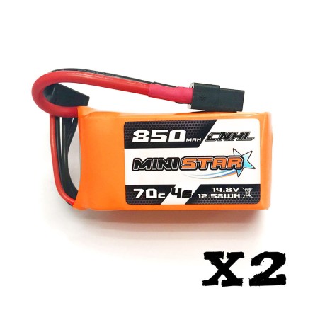 Value Edition [Combo] 2 Packungen CNHL MiniStar 850 mAh 14,8 V 4S 70C Lipo-Akku mit XT60-Stecker