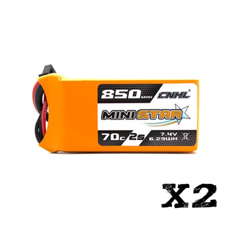 Value Edition 2 Packungen CNHL MiniStar 850 mAh 7,4 V 2S 70C Lipo-Akku mit XT30U