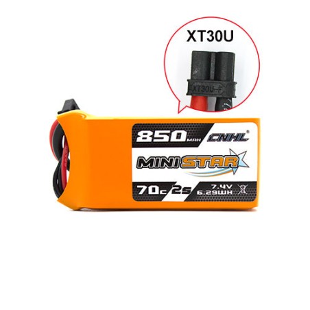 Value Edition 2 Packungen CNHL MiniStar 850 mAh 7,4 V 2S 70C Lipo-Akku mit XT30U