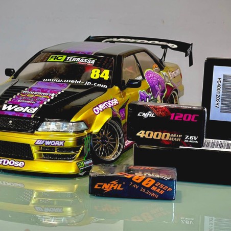 Value Edition CNHL Racing Series LiHV 4000 mAh 7,6 V 2S 120C HV Shorty Hartschalen-Lipo-Akku mit EC3-Stecker