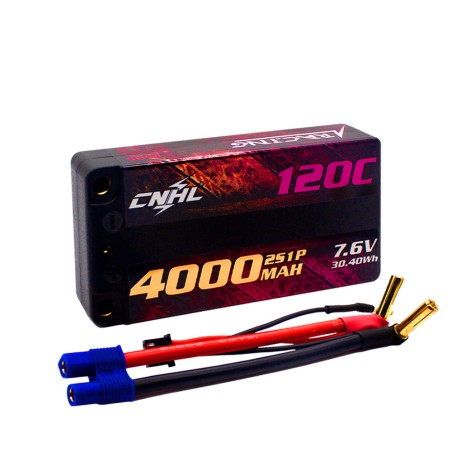 Value Edition CNHL Racing Series LiHV 4000 mAh 7,6 V 2S 120C HV Shorty Hartschalen-Lipo-Akku mit EC3-Stecker